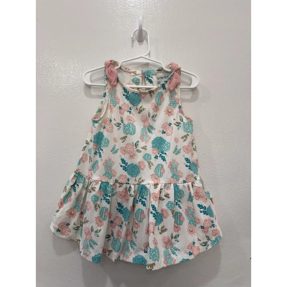 Cynthia Rowley Girls Floral Dress – Size 5T Green‎ And White